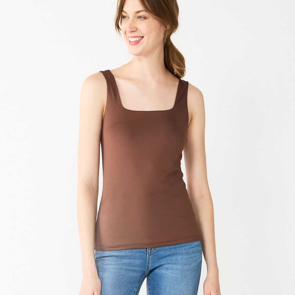Nine West Sculpt Squareneck Tank Top
